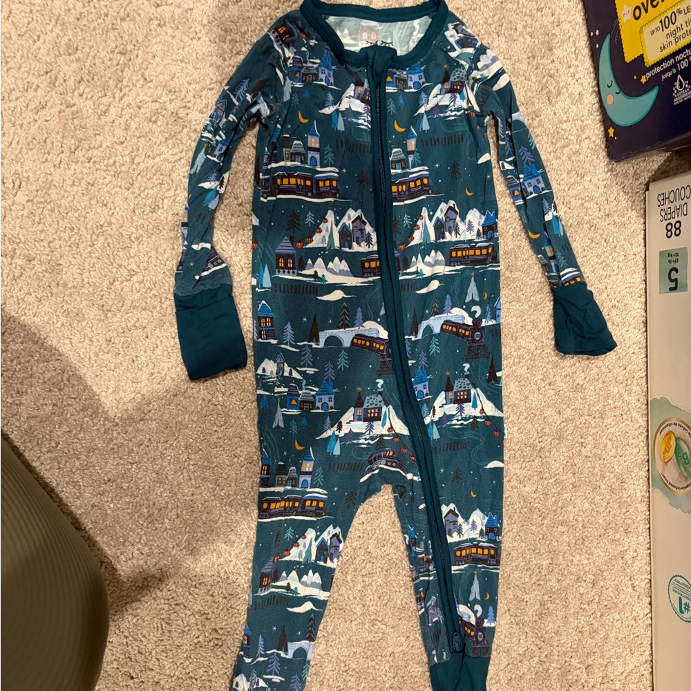 Little Sleepies Winter Train Print Pajamas